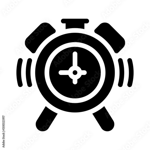 alarm clock glyph icon