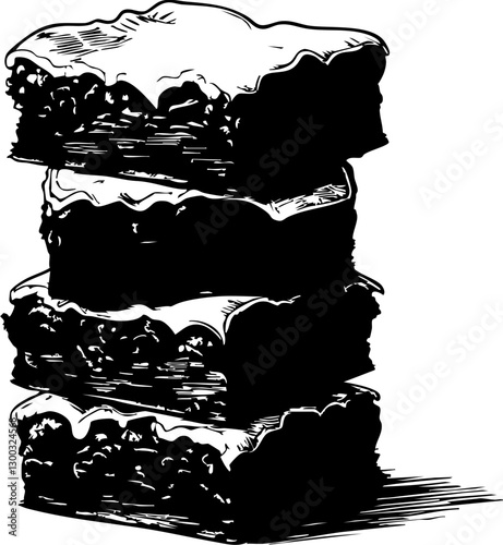 Deliciously soft brownies bakery desserts cozy kitchen close-up sweet indulgence