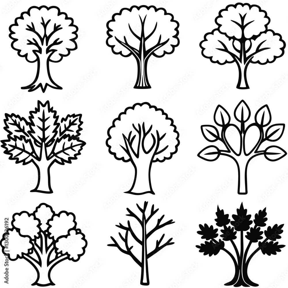 Obraz premium collection of trees