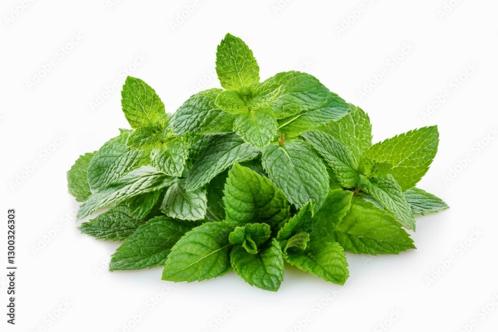 Fresh green mint leaves isolated on a white background. Perfect for illustrating herbal ingredients, natural remedies, culinary herbs, or refreshing flavors in food and beverages.
Fresh green mint leaves isolated on a white background. Perfect for illustrating herbal ingredients, natural remedies, culinary herbs, or refreshing flavors in food and beverages.