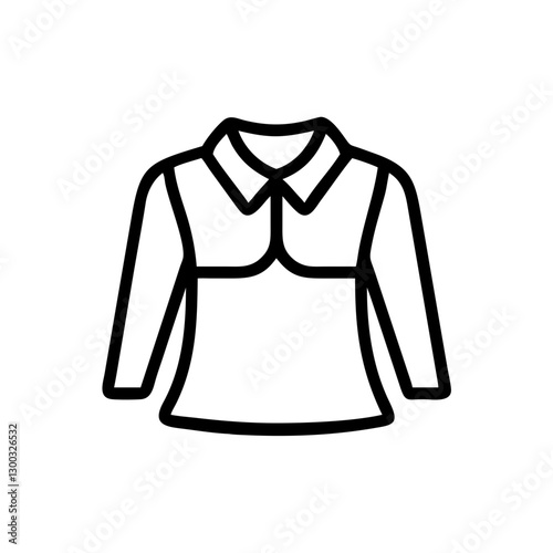 Simple outline illustration of a button-up shirt with a collar  