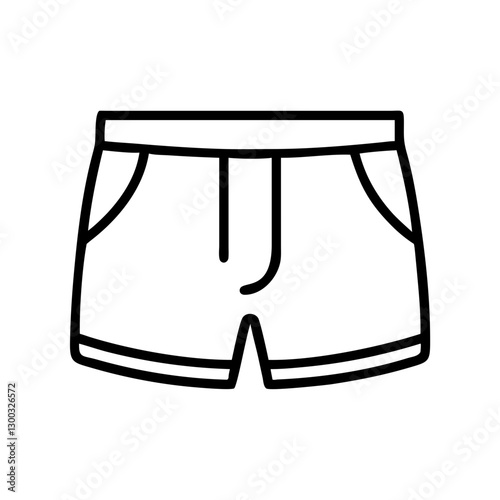 Simple outline illustration of a pair of shorts  