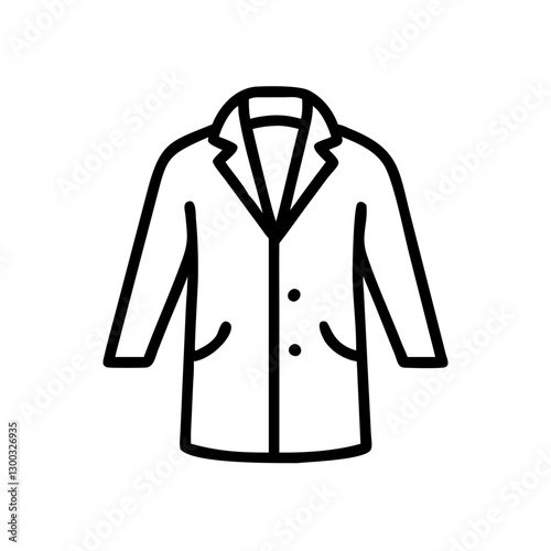 Simple outline illustration of a lab coat  