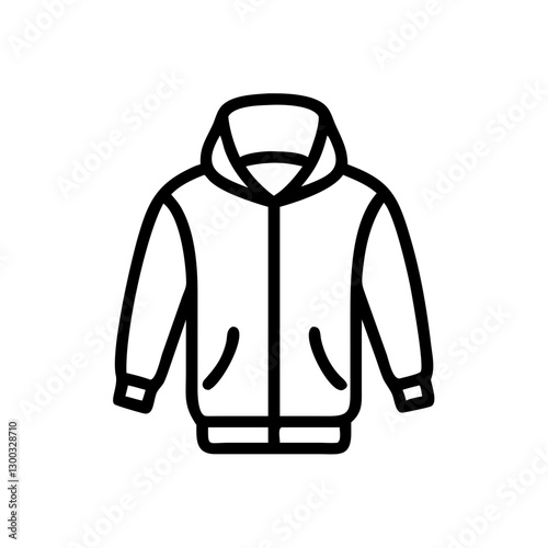 Simple outline illustration of a hooded sweatshirt  