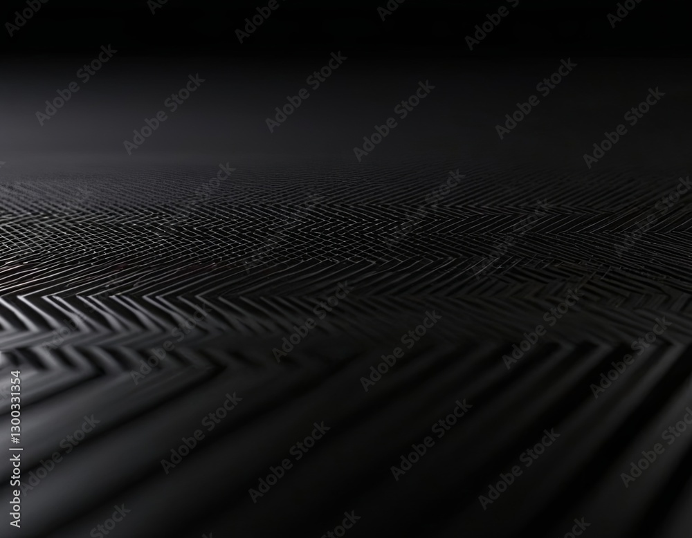 Abstract black texture with intricate zigzag patterns creating a sense of depth and dimension.
