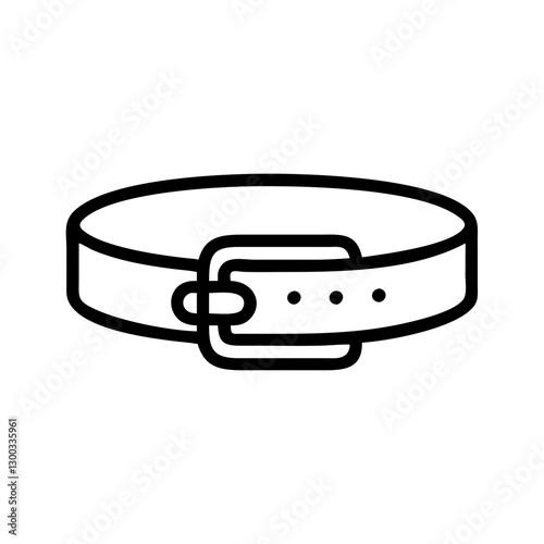 Simple outline illustration of a belt with a buckle  
