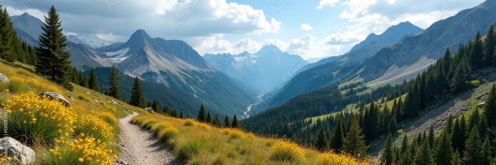 Obraz premium Rugged mountain vista, Uncompahgre Wilderness trail , nature, geology