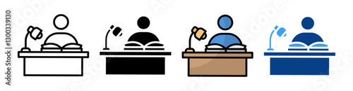 Independent Study  Icon Set Multiple Style Collection