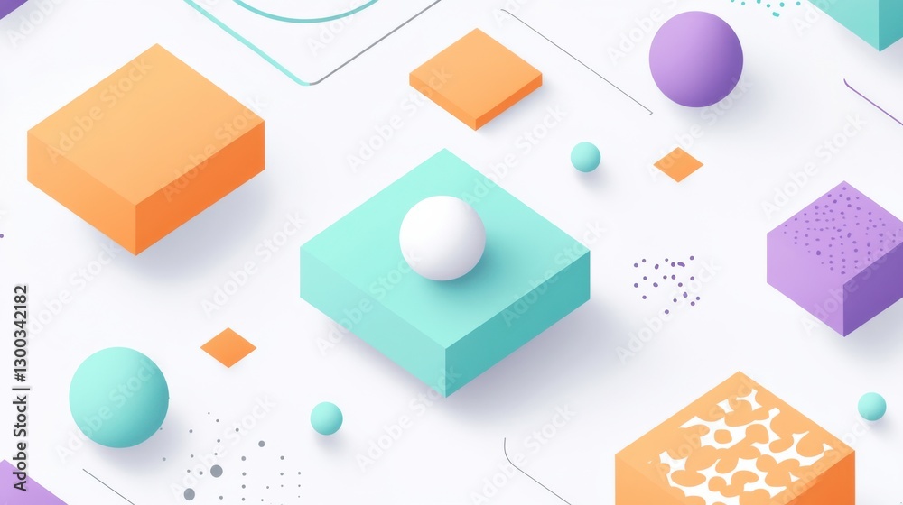 Obraz premium Creative Patterns with Vibrant Colors on White Background