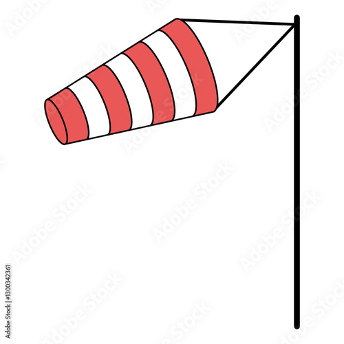 Colorful Red and White Windsock Anemometer, Weather Indicator vane