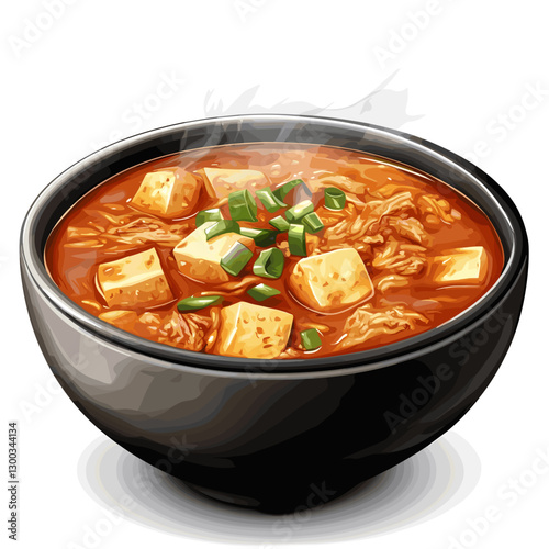 Steaming Spicy Kimchi Stew with Tofu and Pork