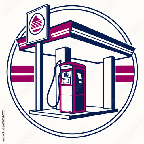 gas station vector illustration