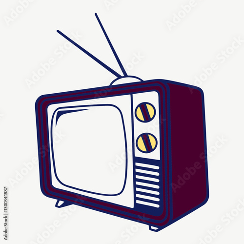 retro tv set isolated