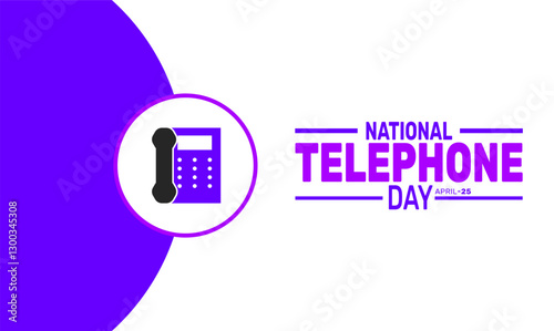 April is National Telephone Day. holiday concept. suitable for placard, background,Greeting Card, Poster design template with text inscription, standard Social Media Post.