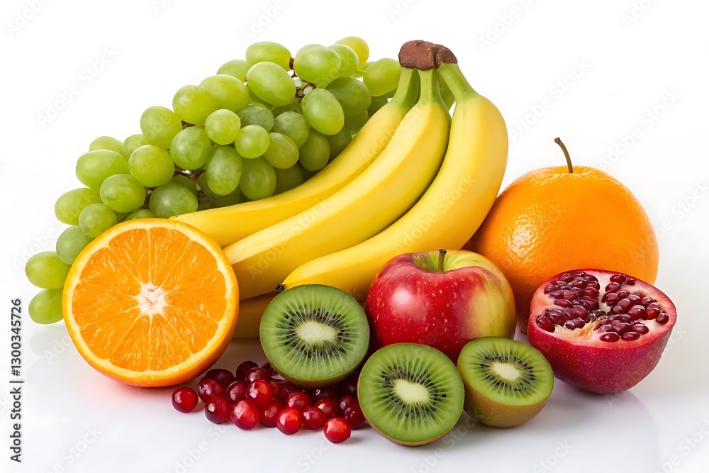 Assortment of fresh fruits on white background Assortment of fresh fruits on white background