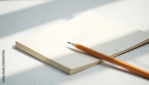 Wallpaper Mural Pencil resting on blank notepad in natural light Torontodigital.ca