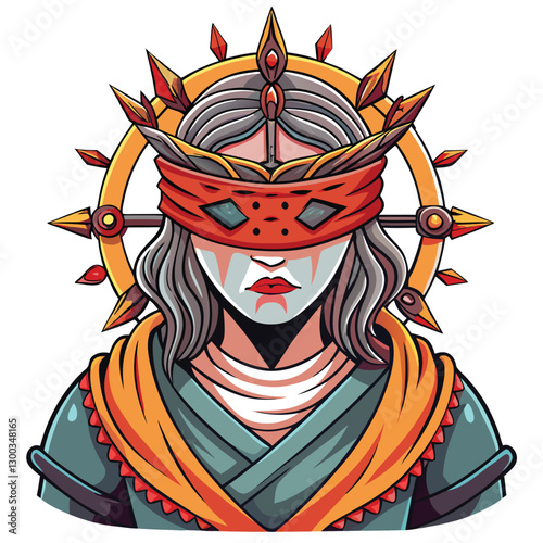 A sorrowful figure, crowned with thorns, their eyes obscured, shrouded in shadow; conveying suffering and religious sacrifice.