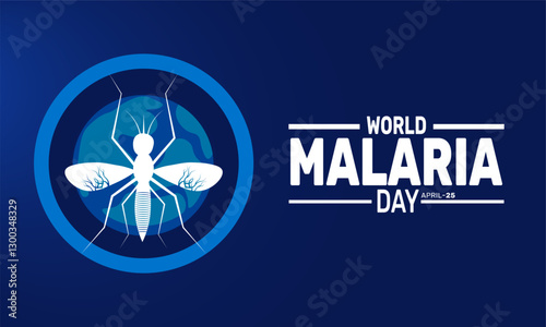 April is World Malaria Day. holiday concept. suitable for placard, background,Greeting Card, Poster design template with text inscription, standard Social Media Post.