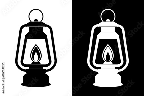 Crisp Burner Lamp Silhouette Icon High-Resolution Vector File.