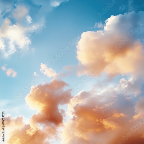 Breathtaking sunset over serene landscape tranquil nature scene atmospheric view majestic clouds