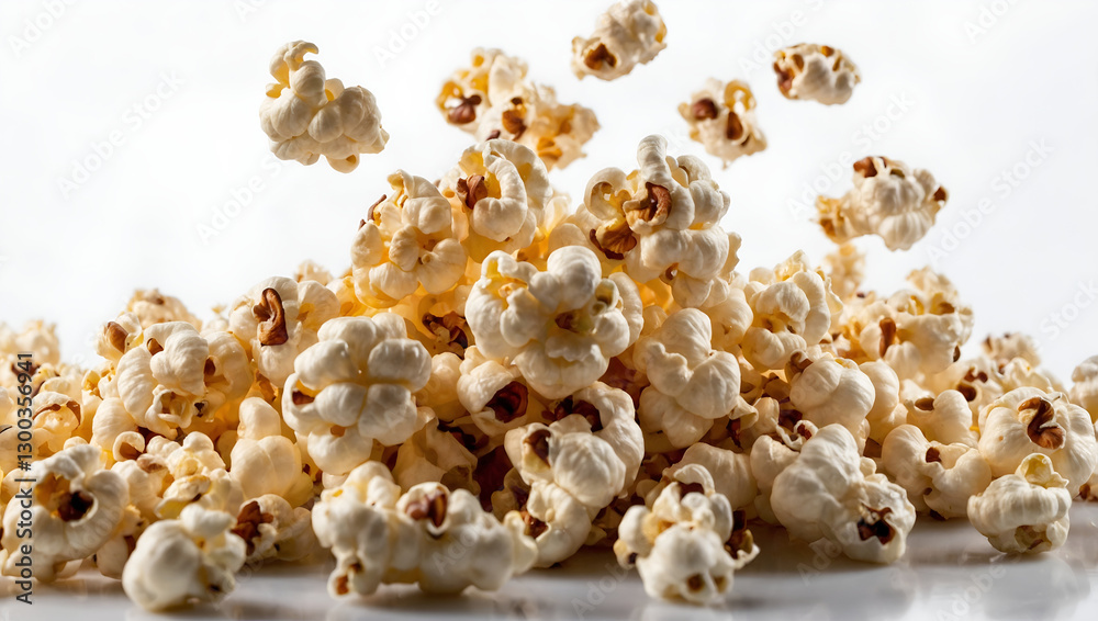 popcorn on white background