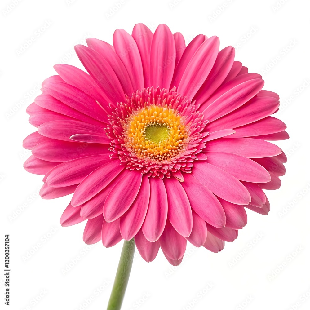Single pink gerbera daisy flower isolated on white Single pink gerbera daisy flower isolated on white