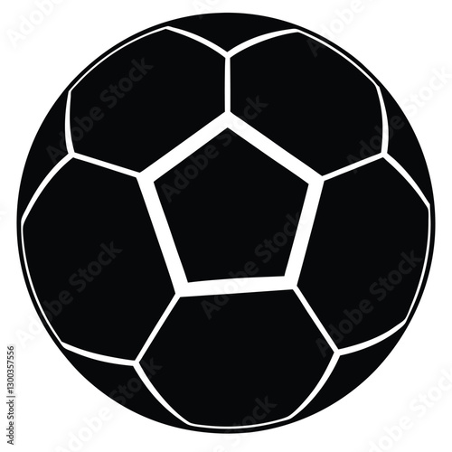 Black and White Soccer Ball Graphic Simple Design