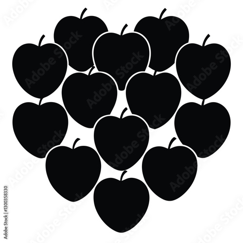Heart-Shaped Arrangement of Apples A Symbolic Illustration
