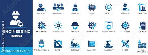 Engineering icon set. 