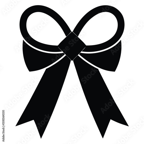 Elegant Black Bow Silhouette Perfect for Gift Wrapping, Decoration, and Design