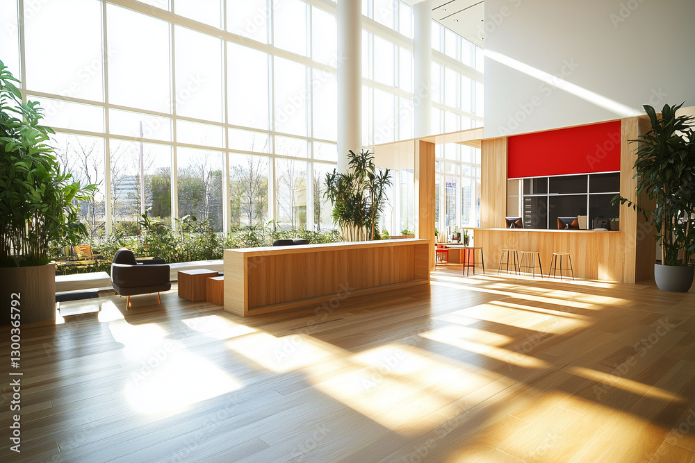 Bright and Spacious Modern Lounge with Floor-to-Ceiling Windows