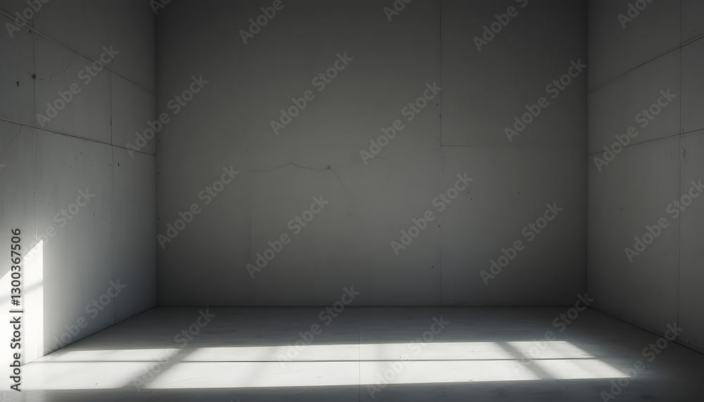 Empty Gray Concrete Room with Sunlight Empty Gray Concrete Room with Sunlight