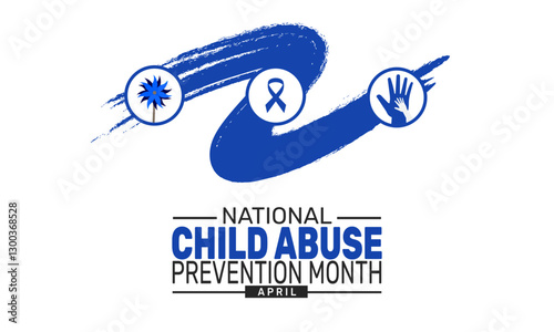  April Is National Child Abuse Prevention Month. Holiday concept. suitable for placard, background,Greeting Card, Poster design template 
with text inscription, standard Social Media Post.