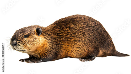 whole beaver Isolated on white background