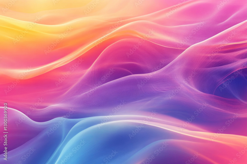 Fototapeta premium Abstract waves of color create a vibrant flow in a soft gradient pattern across a digital canvas