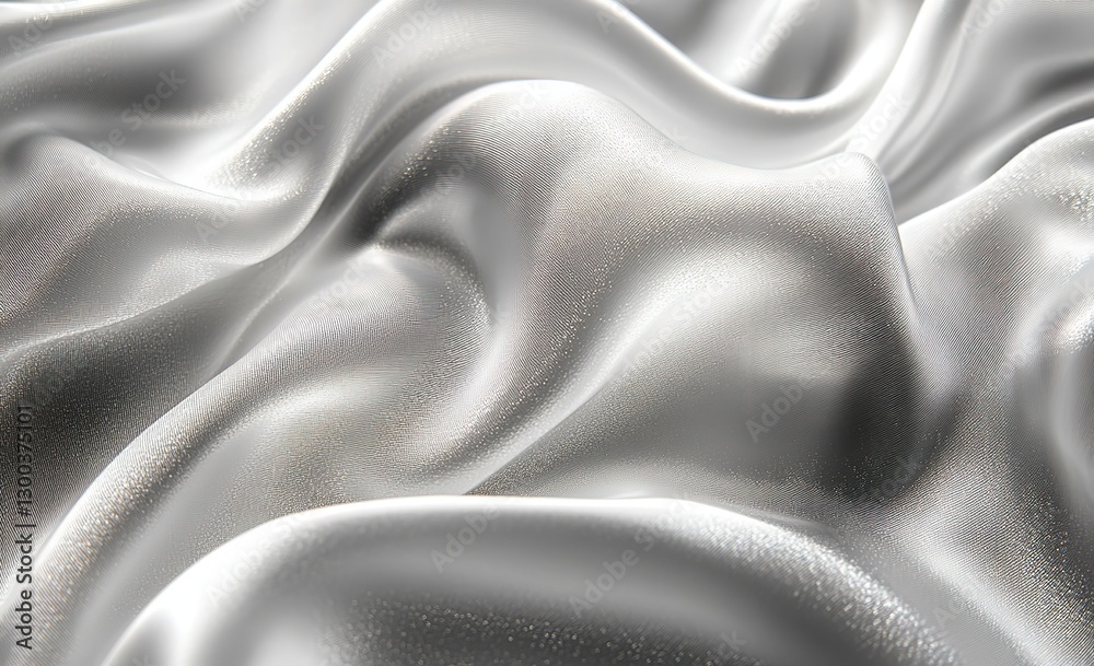 Obraz premium Elegant Silver Silk Fabric Drape Luxurious Texture Background for Design