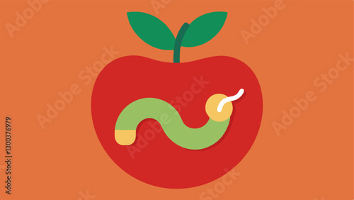 Worm in an Apple An apple with a worm inside it ing the idea that even seemingly good information can have a hidden source of misinformation.