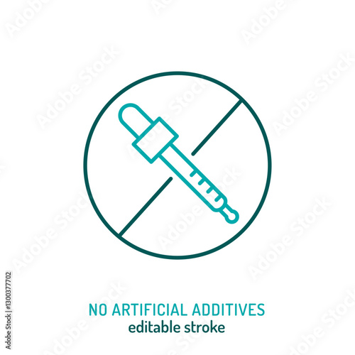 No artificial additives icon, sign. Toxin free label