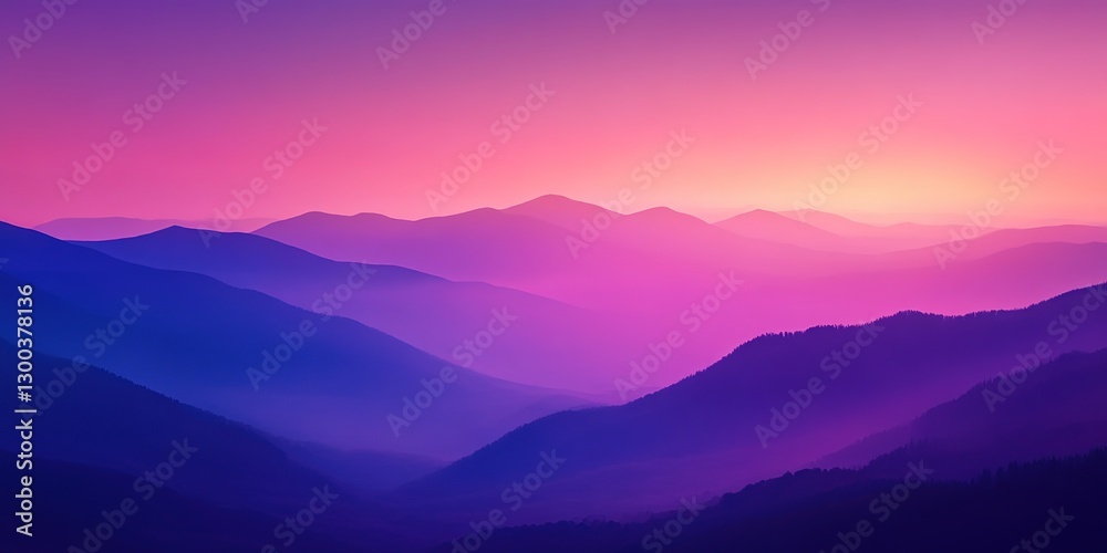 Fototapeta premium Serene Purple Mountain Range Sunset Landscape Breathtaking Nature Photography