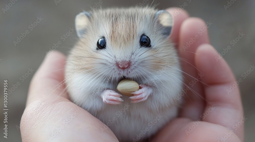 Adorable Tiny Hamster Holding Sunflower Seed in Its Paws Adorable Tiny Hamster Holding Sunflower Seed in Its Paws
