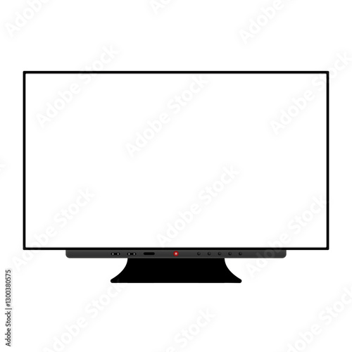 Modern TV on white background. Vector realistic tv template. Modern TV monitor. Plasma tv mockup. 