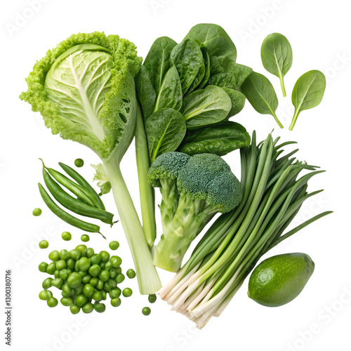 transparent background Green Vegetables: Healthy Eating