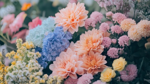 Wallpaper Mural Colorful Summer Flowers in Soft Light Palette Torontodigital.ca