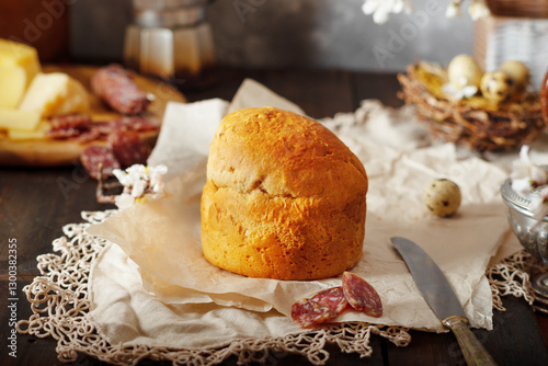 Torta al Formaggio or pizza di Pasqua traditional italian cake prepared for Easter Holidays.