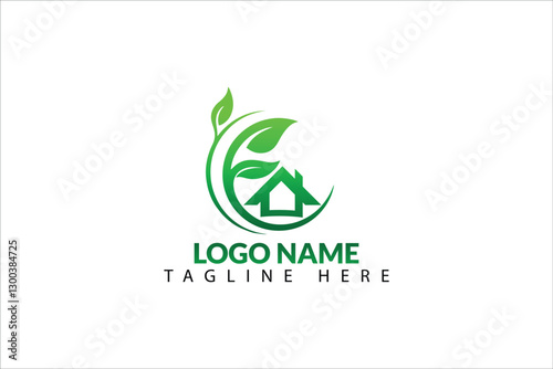 Sustainable able retail logo, Eco Home, Green House,  Flight,  Air, ticket,  food restaurants,  green food, education,  agency Temple 