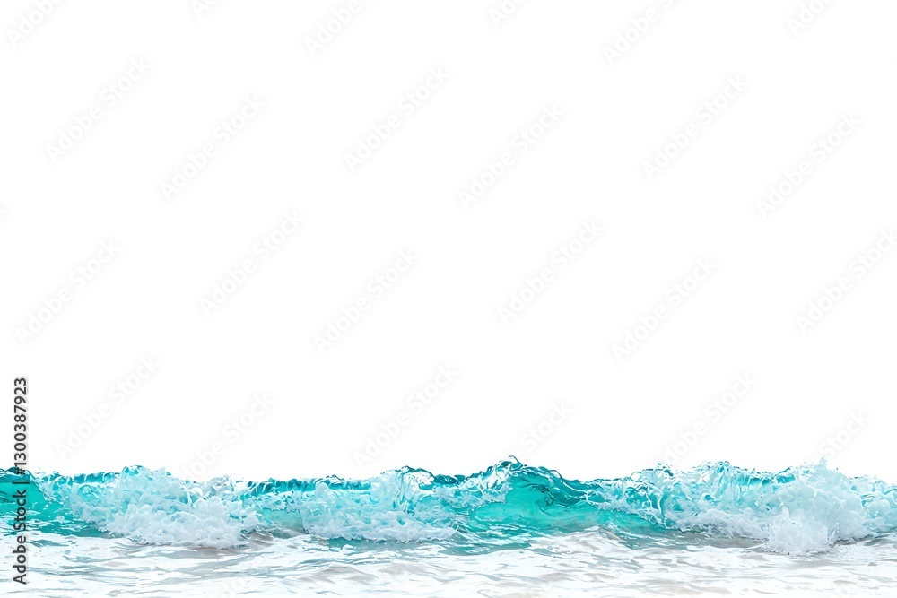 Turquoise ocean wave breaking on the shore with white sea foam and splashing water Turquoise ocean wave breaking on the shore with white sea foam and splashing water