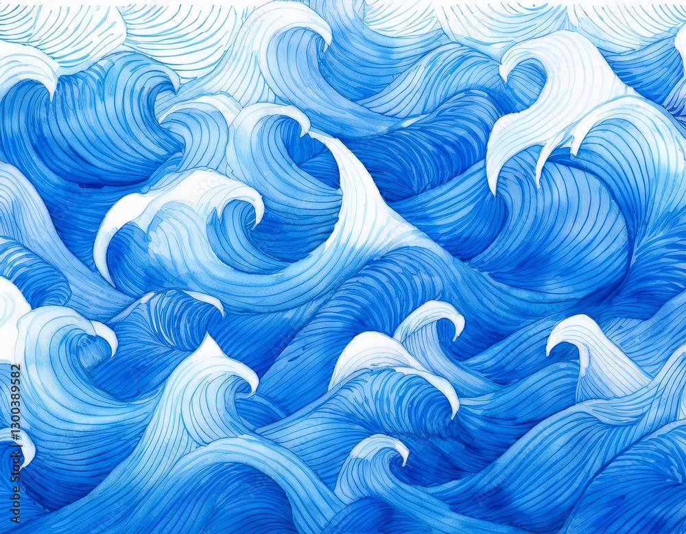 Obraz premium 荒波の壁紙のイラスト