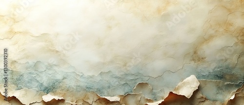 Wallpaper Mural Ethereal Landscape Abstract Texture Artwork Neutral Beige and Blue Tones Blending Gentle Gradation and Worn Edges Torontodigital.ca