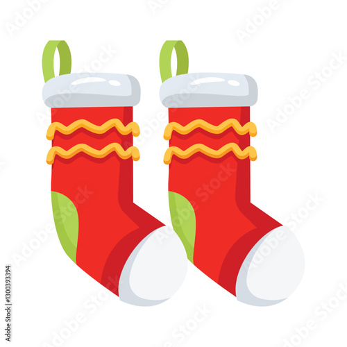 Christmas socks icon creatively designed in 3d style