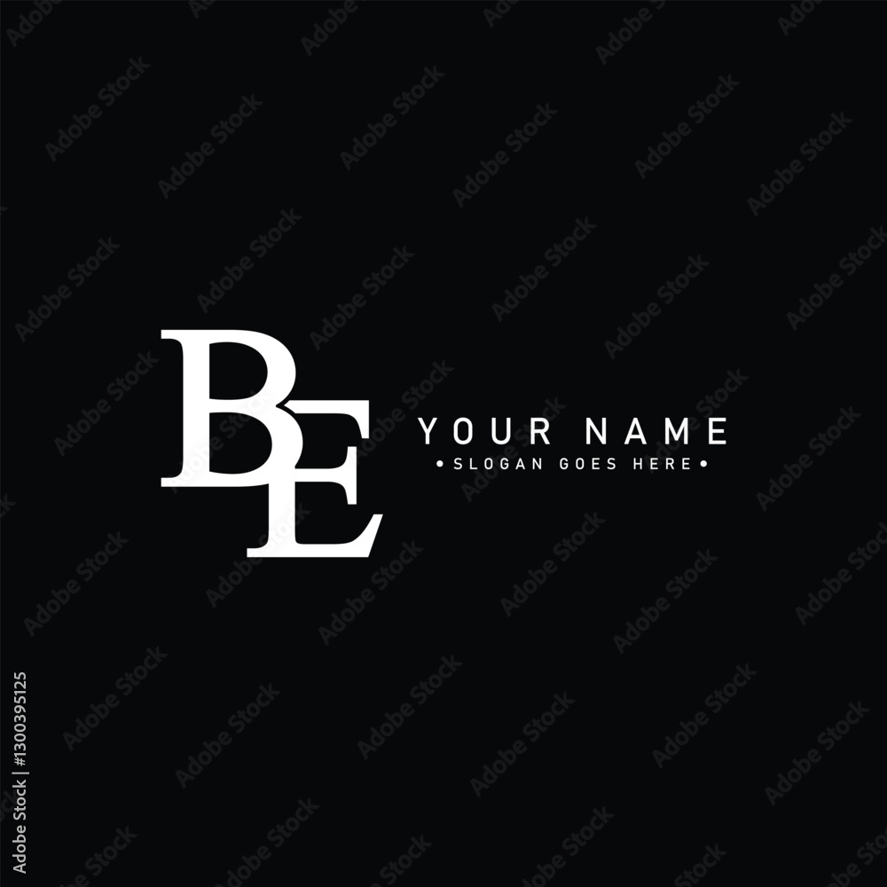 Abstract Letter BE Logo - Initial Monogram Template for Alphabet B and E Abstract Letter BE Logo - Initial Monogram Template for Alphabet B and E